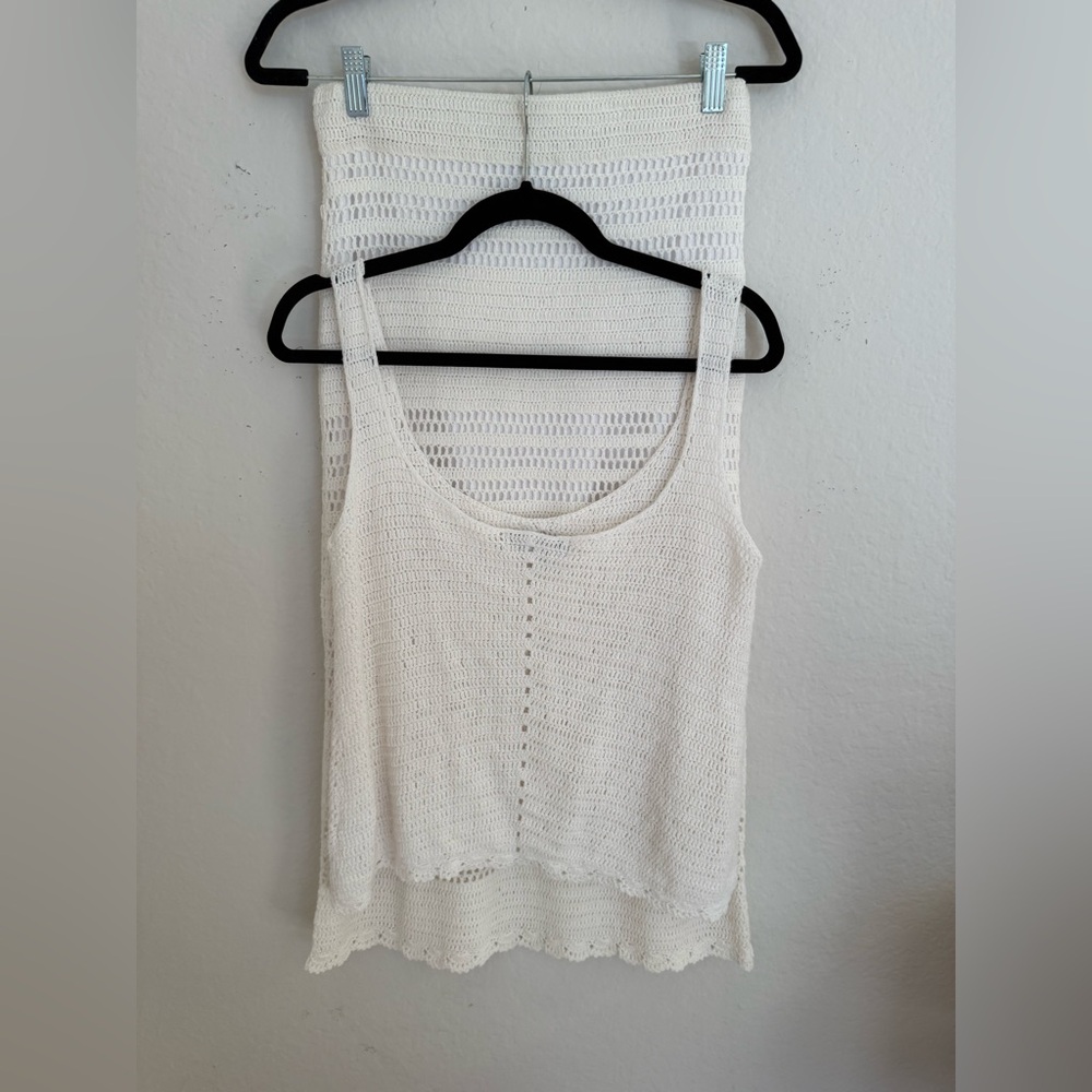 RED HAUTE SET White Crochet Tank Top & skirt!